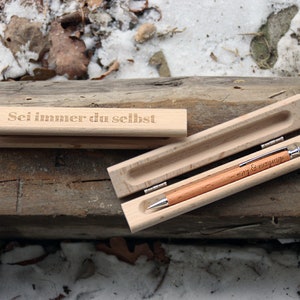 Kugelschreiber und Etui individuell beschriftet