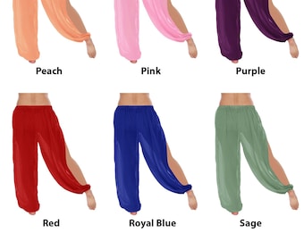 Chiffon Harem Pant, 2 Side Slit Women Wear, Ankle Split Pants, Split pant, Belly Dancing harem Pant, Pantaloons Halloween Trousers Halloween