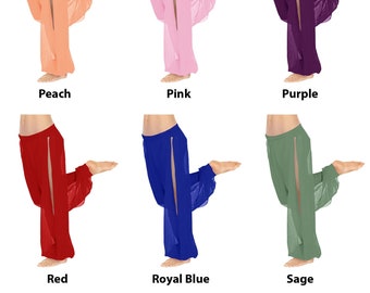 Women 2 Side Slit Harem Pants Yoga Belly Dance Pantaloons Bombachos Trouser Aladdin Halloween