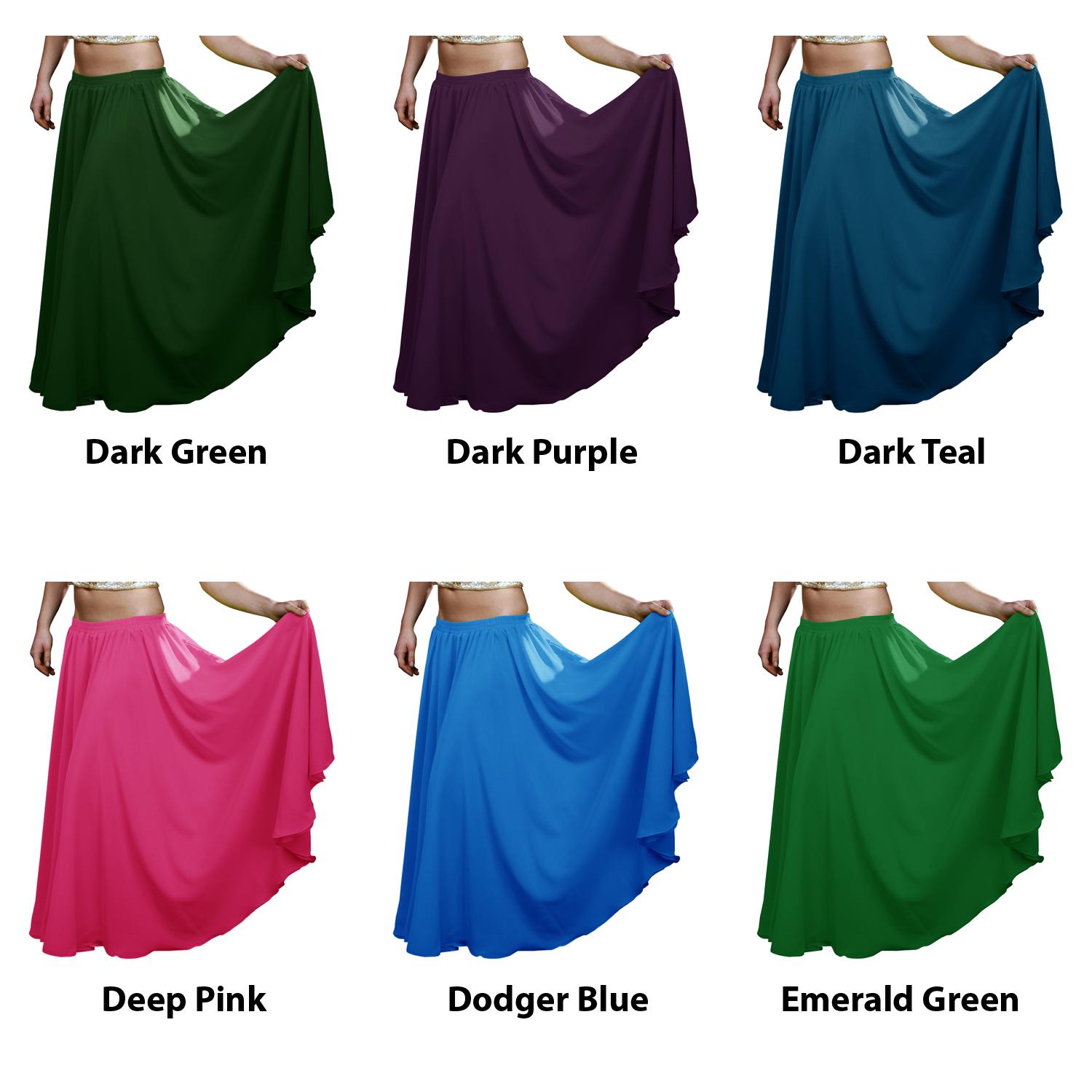 2 Layer 360 Degree Skirts, Chiffon Double Layer Skirt, Belly Dance Tribal Panel Skirt, Full Long 2 Layer Full Circle Skirt, Reversible Skirt