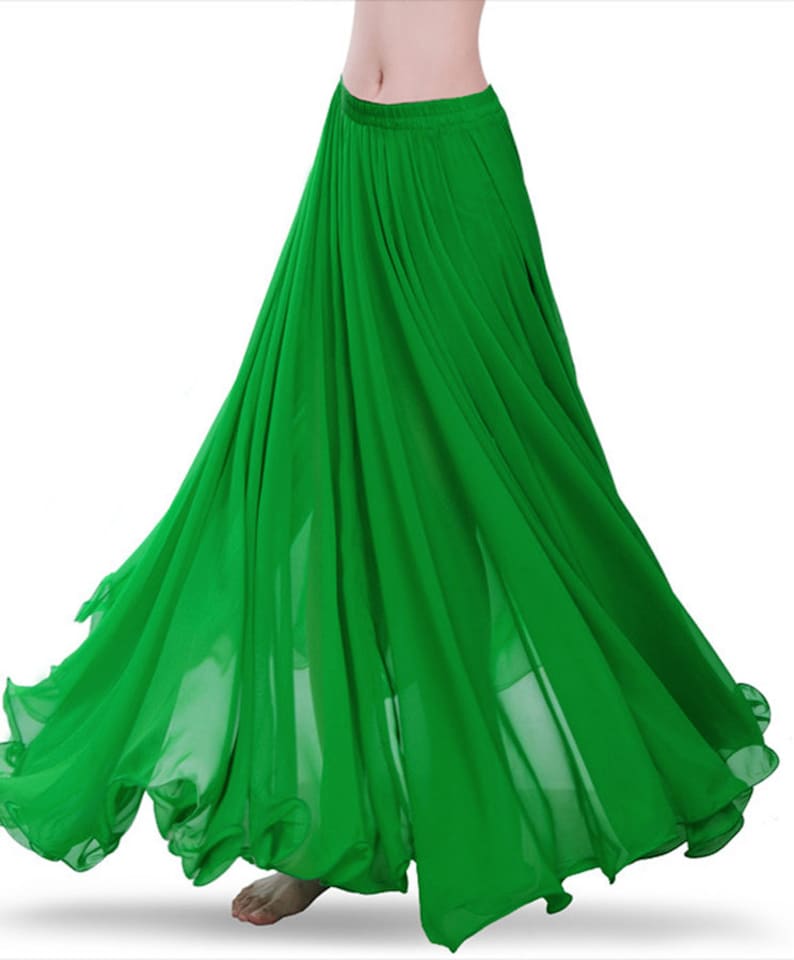 360 Degree Chiffon Full Circle Skirt Belly Dance Tribal Panel Etsy