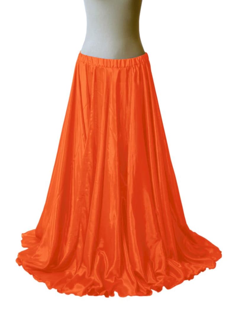 Falda de satén de 101 cm de largo, falda de panel tribal para danza del vientre, falda gitana de 8,6 m, falda maxi de satén, fusión tribal de 360 grados imagen 13