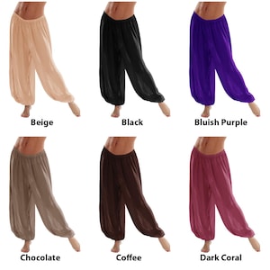 Chiffon Haremshose Frauen, Bauchtanz Hose, Boho Genie Hose, Yoga Longue Hose mit weitem Bein, Pantaloons Halloween Hose, Bauchtanz Hose