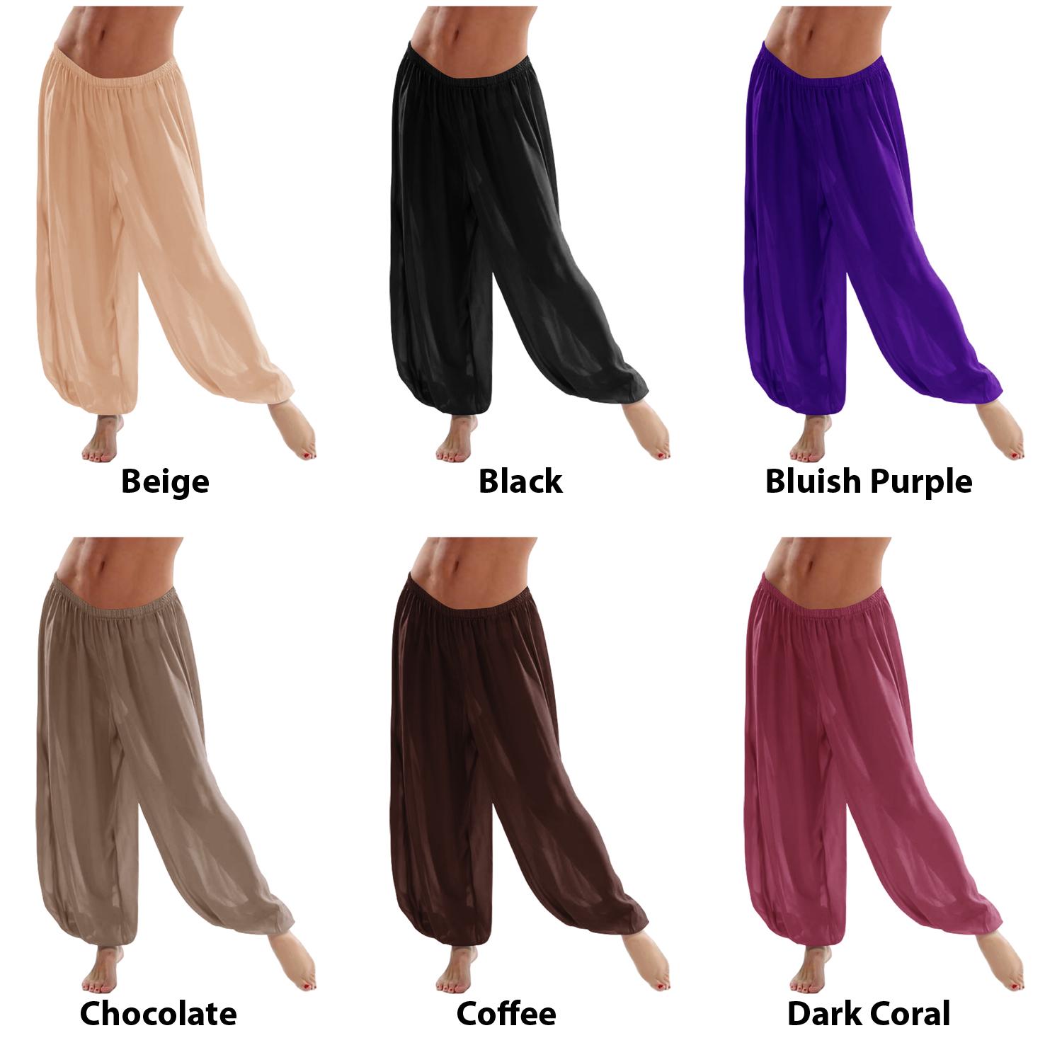 Chiffon Harem Pants Women, Belly Dance Trousers, Boho Genie Pants
