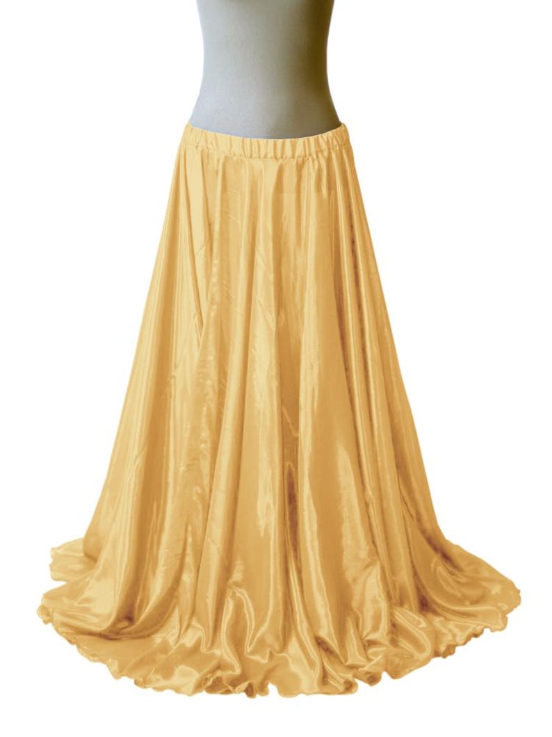 Falda de satén de 101 cm de largo, falda de panel tribal para danza del vientre, falda gitana de 8,6 m, falda maxi de satén, fusión tribal de 360 grados imagen 12