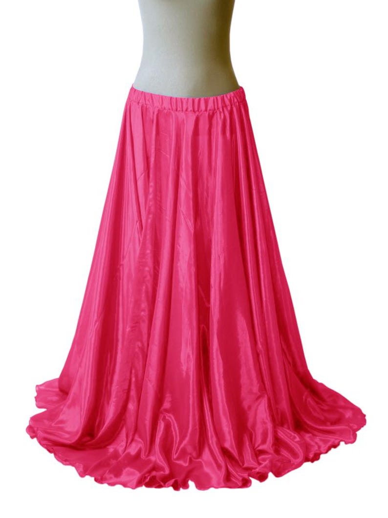 Falda de satén de 101 cm de largo, falda de panel tribal para danza del vientre, falda gitana de 8,6 m, falda maxi de satén, fusión tribal de 360 grados imagen 11