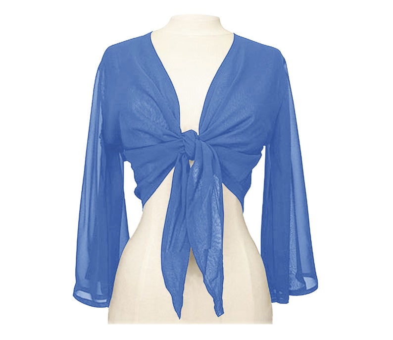 blue chiffon wrap