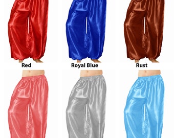 Women Satin Harem Pants Yoga Belly Dance Pantaloons Bombachos Trouser Aladdin Halloween