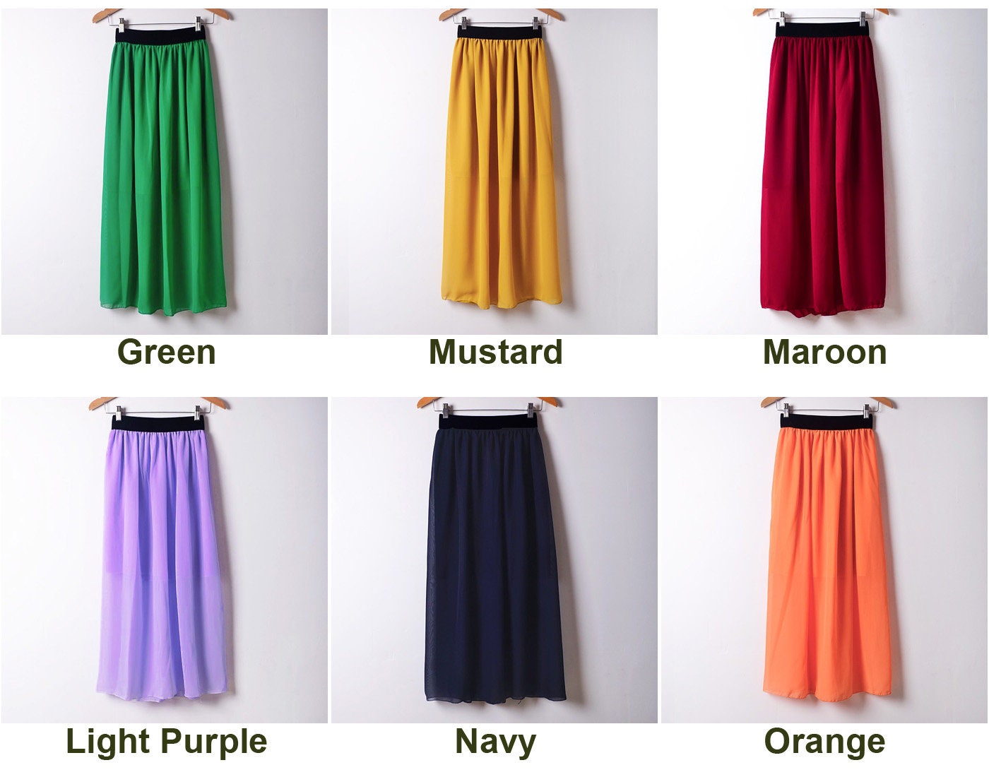 Chiffon Maxi Skirt for Women Lady Girl Long Skirt Retro - Etsy