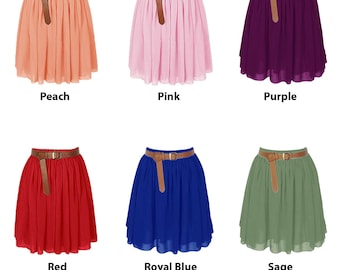 Chiffon Miniröcke, Frauen Dame Mädchen Kurze Röcke, Retro Elastische Taille Röcke, Strand Röcke, Vertuschungen, Skater Röcke, Doppelschicht Röcke