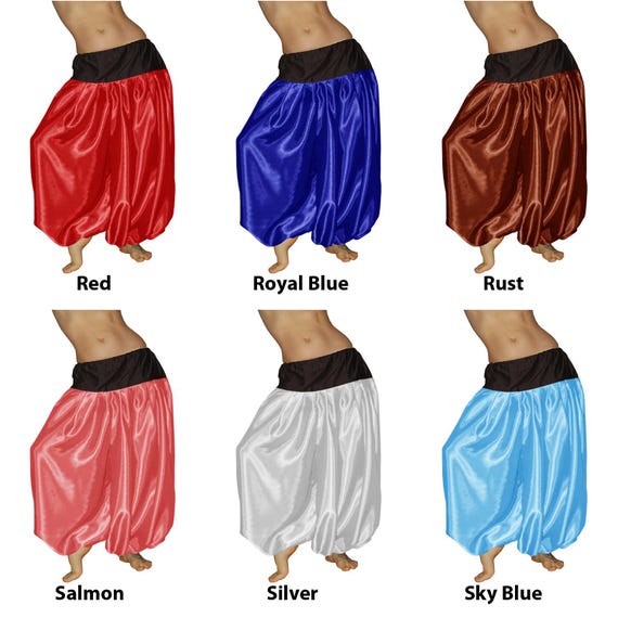 Pantaloni Yoga Harem In Raso Per Donna – Danza Del Ventre, Fantasia, Taglie Forti (US2)