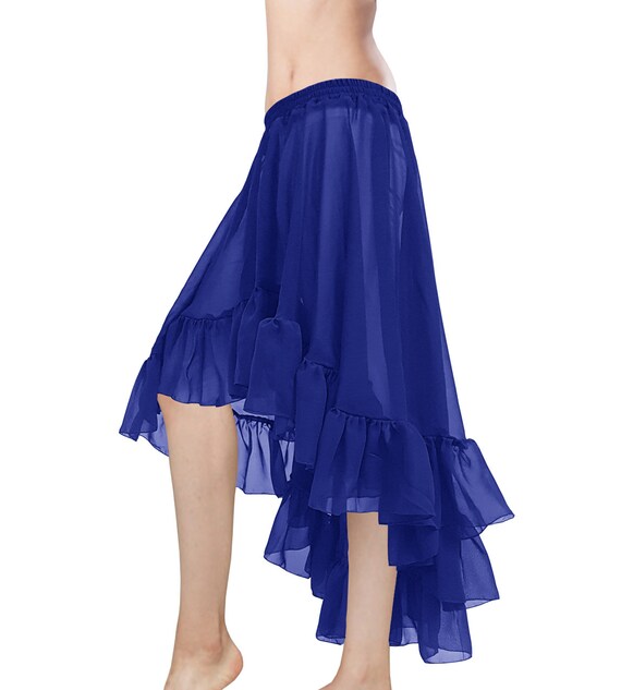 360 Degree Asym Flamenco Skirt Chiffon Full Circle Skirt