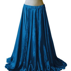 Falda de satén de 101 cm de largo, falda de panel tribal para danza del vientre, falda gitana de 8,6 m, falda maxi de satén, fusión tribal de 360 grados imagen 15