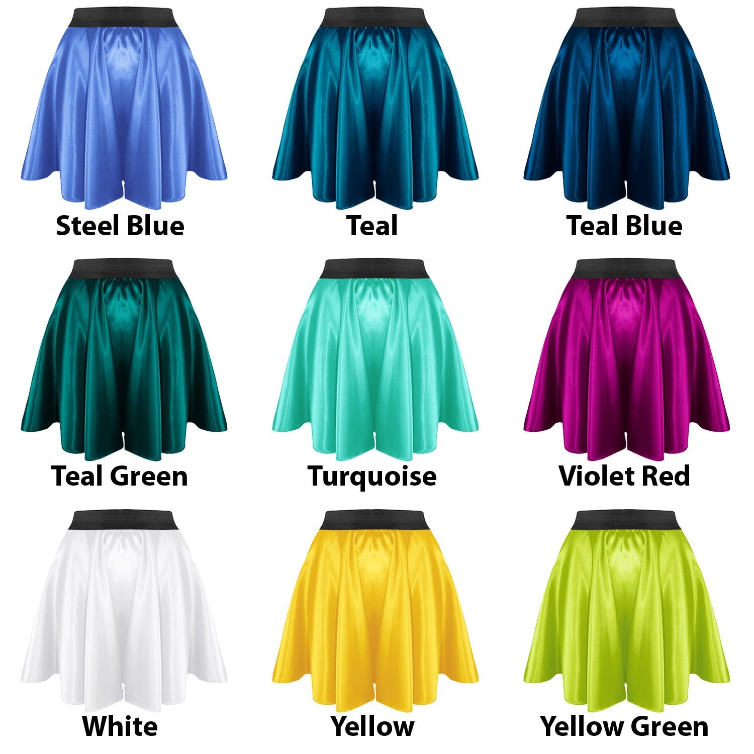 Mid length satin skirts for juniors discount
