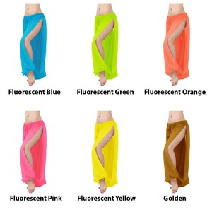 Chiffon Harem Pants Women, 2 Side Slit Belly Dance Trousers, Boho Genie Pants, Yoga Longue Wide Leg Pants, Pantaloons Halloween Trousers image 5