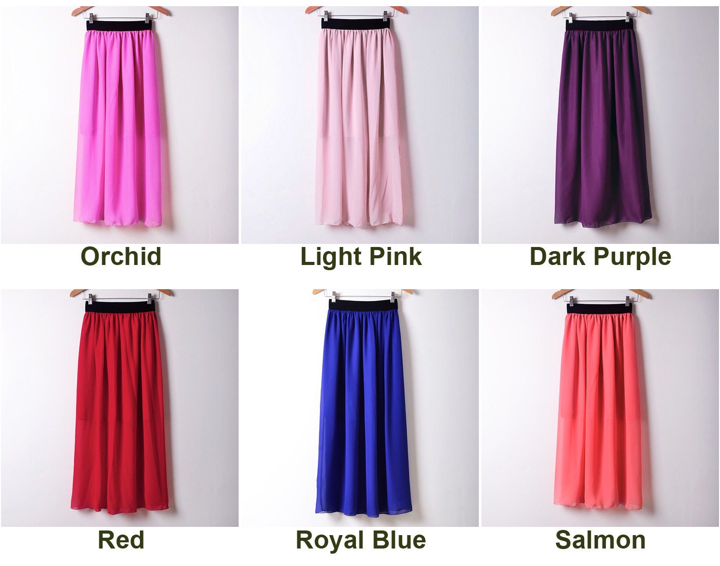 Chiffon Maxi Skirt for Women Lady Girl Long Skirt Retro - Etsy