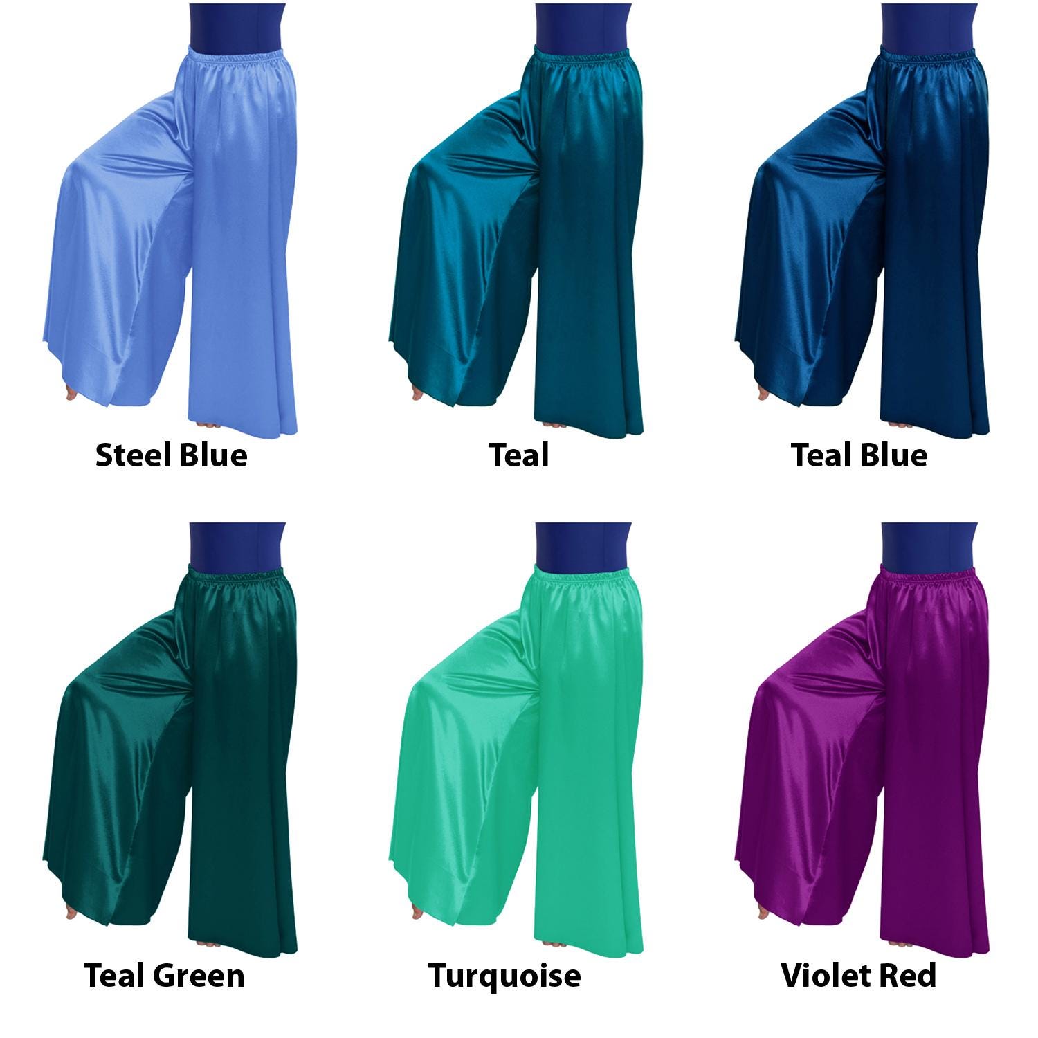 Women Satin Palazzo Pants, Harem Yoga Belly Dance Pants, Wide Leg