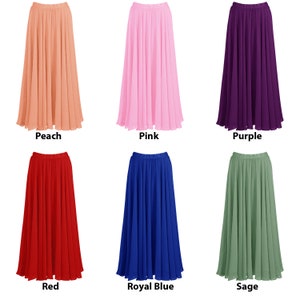 360 Degree Chiffon Double Layer Skirt Belly Dance Tribal Panel Skirt Full Long 2 Layer Full Circle Reversible Skirt