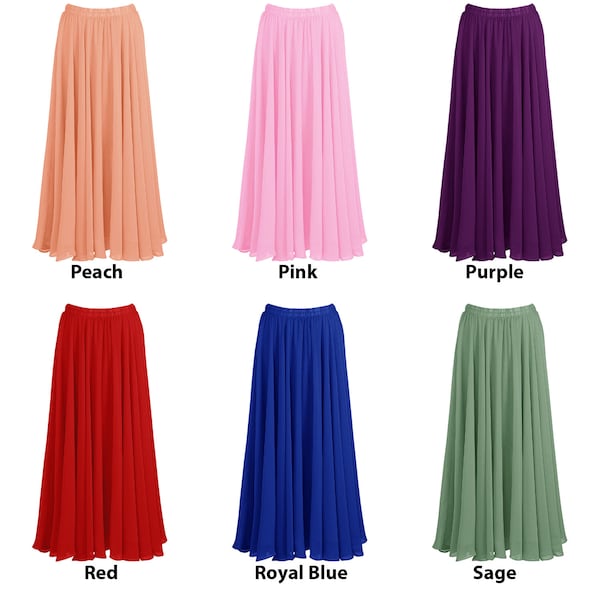 360 Degree Chiffon Double Layer Skirt Belly Dance Tribal Panel Skirt Full Long 2 Layer Full Circle Reversible Skirt