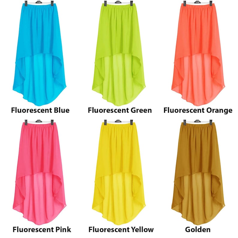 Gonne asimmetriche in chiffon, per donne, ragazze, gonne corte, gonne asimmetriche retrò con elastico in vita, gonne alte e basse, gonne asimmetriche immagine 4