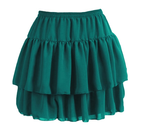 [Burmula] / ☆ RUFFLE MINI SKIRT / GREEN greenruffleskirt1_f711228a-
