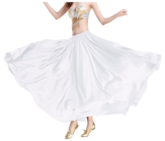White satin 2025 circle skirt