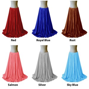 Falda de satén de 101 cm de largo, falda de panel tribal para danza del vientre, falda gitana de 8,6 m, falda maxi de satén, fusión tribal de 360 grados imagen 7