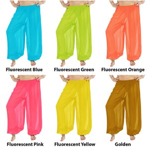 Chiffon Haremshose Frauen, Bauchtanz Hose, Boho Genie Hose, Yoga Longue Hose mit weitem Bein, Pantaloons Halloween Hose, Bauchtanz Hose