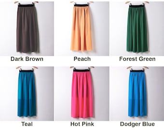 Chiffon Maxi Skirt | Etsy