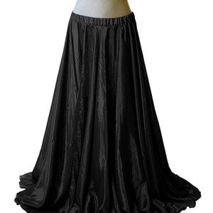 Falda de satén de 101 cm de largo, falda de panel tribal para danza del vientre, falda gitana de 8,6 m, falda maxi de satén, fusión tribal de 360 grados imagen 10