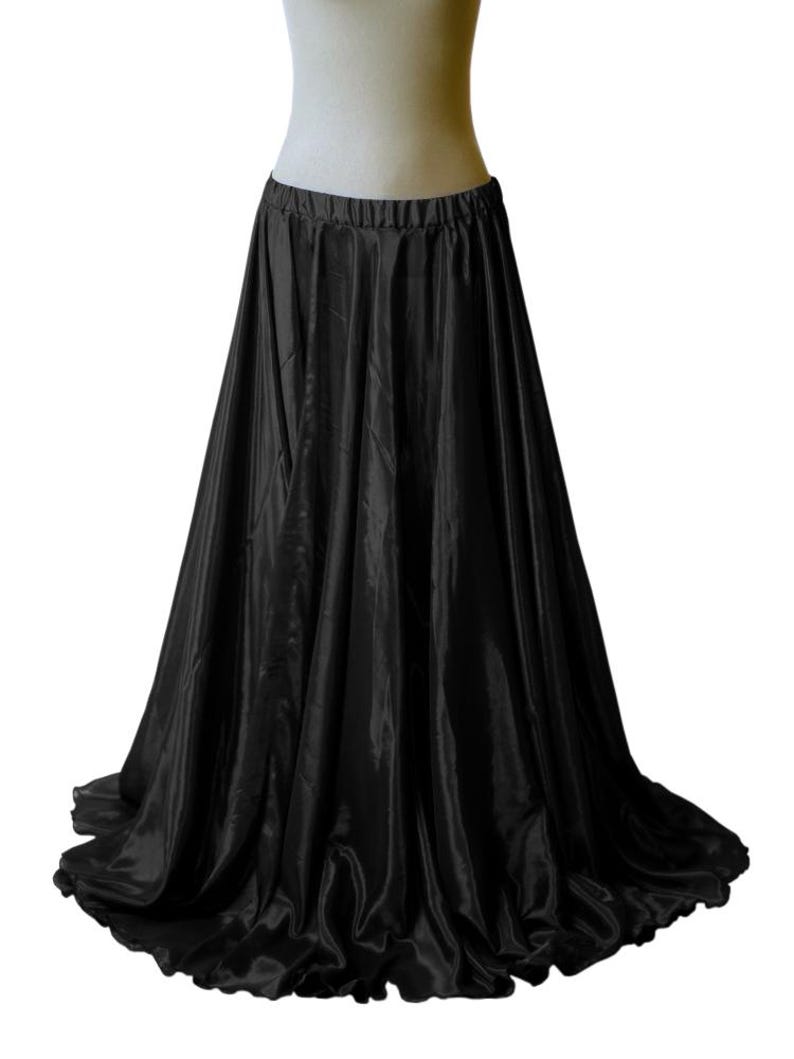 Falda de satén de 101 cm de largo, falda de panel tribal para danza del vientre, falda gitana de 8,6 m, falda maxi de satén, fusión tribal de 360 grados imagen 10
