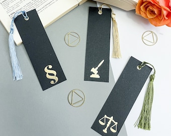 Black/Gold Bookmark - Gift for Lawyers, Attorneys, Law Students, Judges, Legal Studies