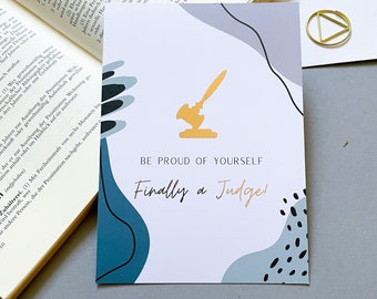 Finally a Judge Postcard - Legal card for new judges or aspiring judges - German: Finally judge