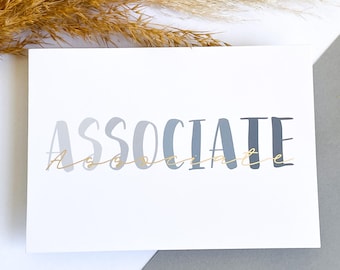 Associate Postcard - elegant legal card for qualified Associates