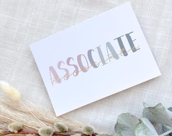 Associate Postcard - elegant legal card for qualified Associates