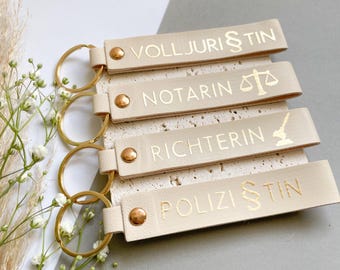 Legal keychains - for notary, lawyer, police officer, judge - made of PU leather