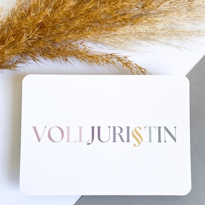 Volljuristin Postkarte - Elegante Karte für Volljuristen, (frisch gebackene ) Anwälte
