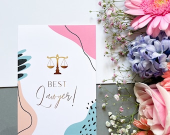 Best Lawyer Postcard - Legal card for the best lawyer or aspiring lawyer- German: Beste Anwältin