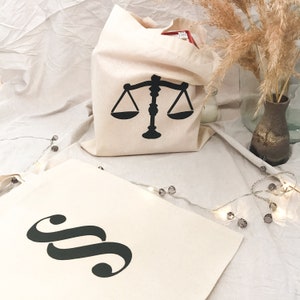 Cotton bag - jute bag for lawyers with paragraphs and scales of justice