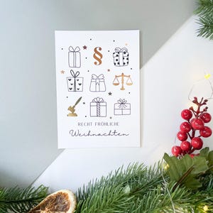 Cartolina di Natale - Regali di Natale con simboli legali, regalo per avvocati, avvocati, giudici, studenti di giurisprudenza