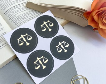 Sticker - Scales of Justice, Gift for lawyers, attorneys, law students, legal studies