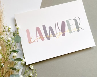 Lawyer Postcard - elegant legal card for qualified lawyers