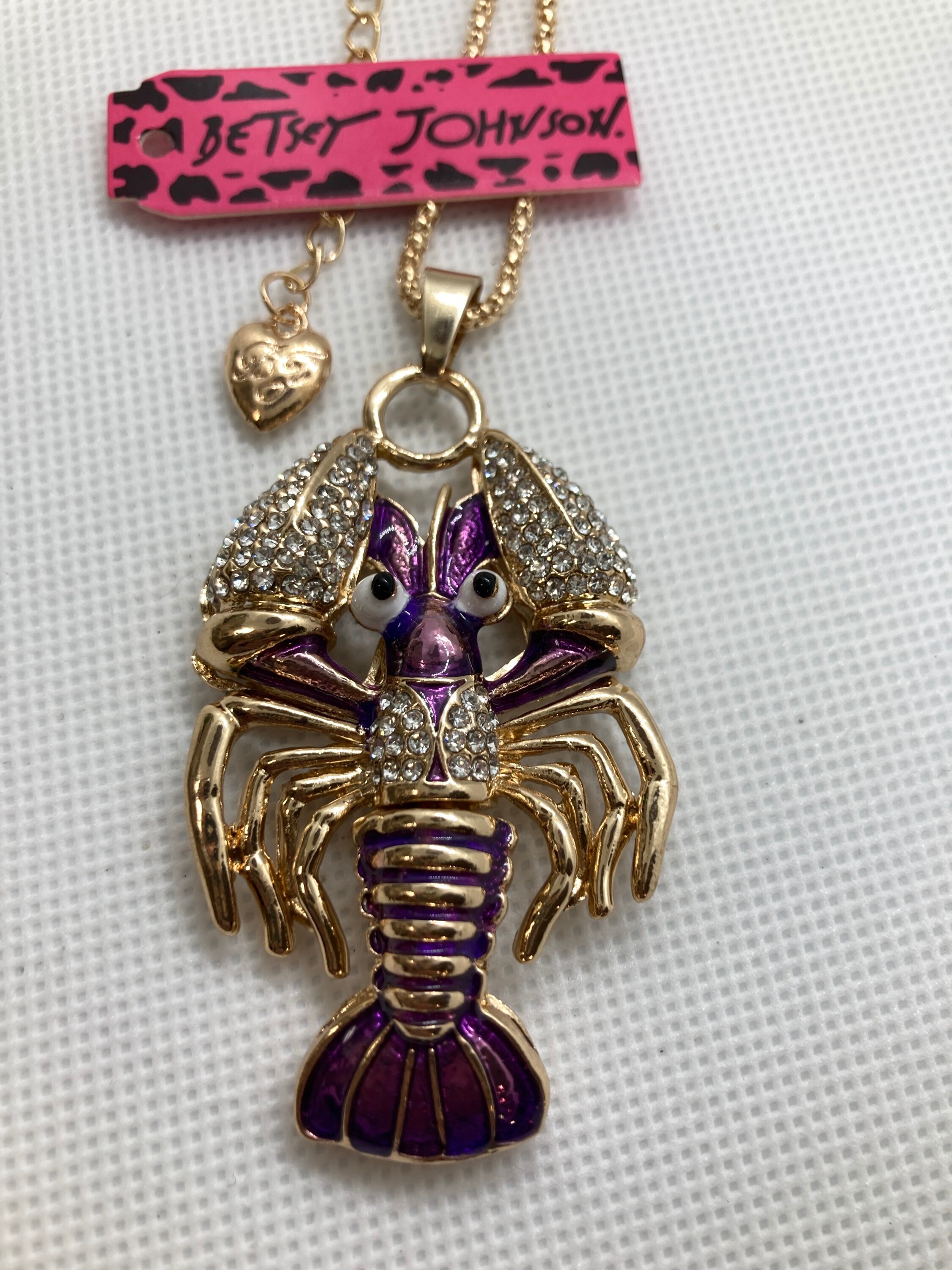 Betsey Johnson lobster necklace Etsy