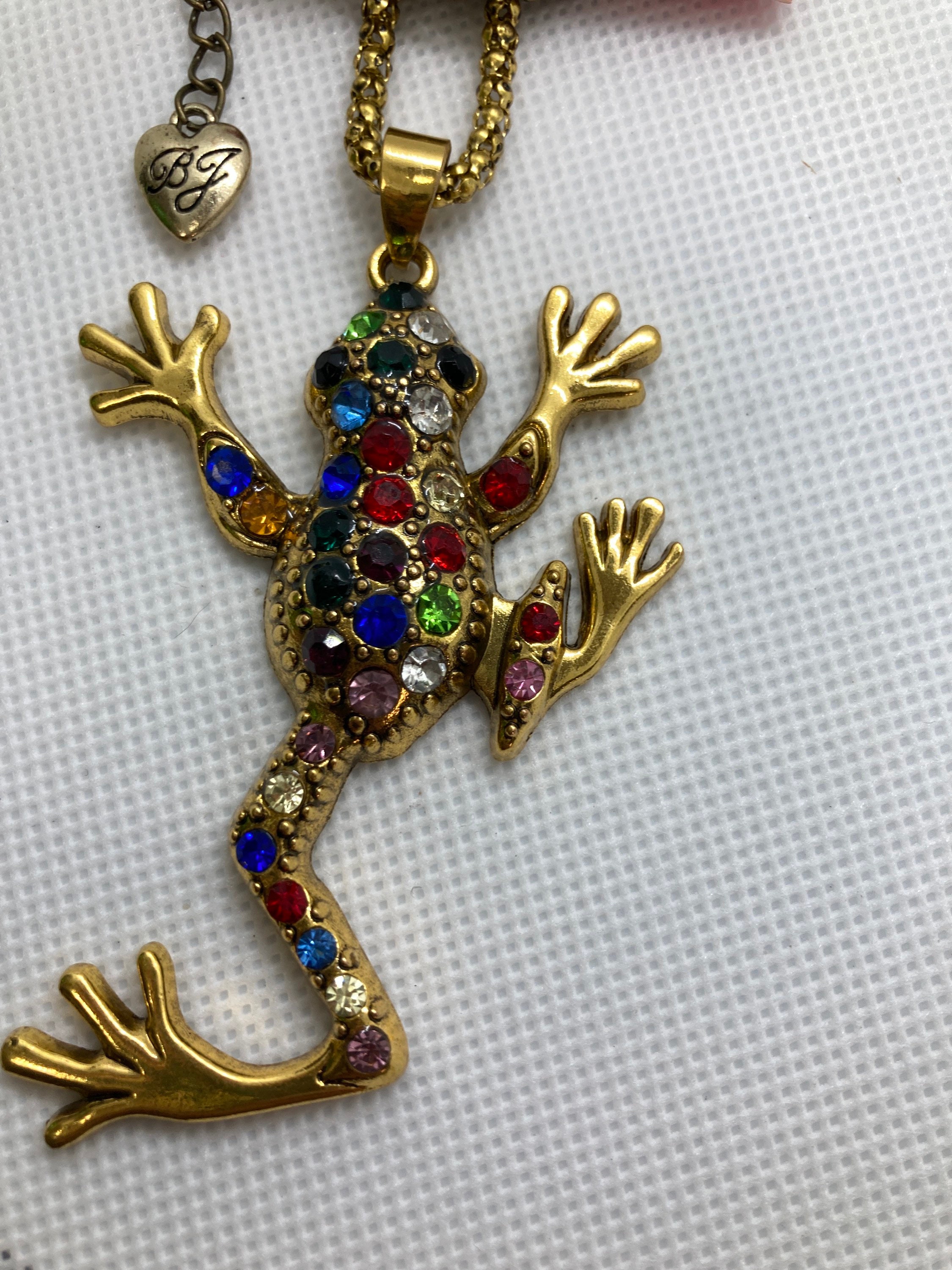 Betsy Johnson Frog Pendant Necklace Etsy