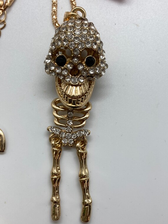 Betsey Johnson Skeleton Necklace keychain charm Etsy