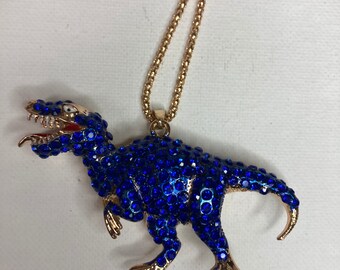 Betsey Johnson émail cristal Dinosaure Tyrannosaurus Pendentif Chaîne Collier Betsey Johnson émail cristal Dinosaure Tyrannosaurus Pendentif Chaîne Collier