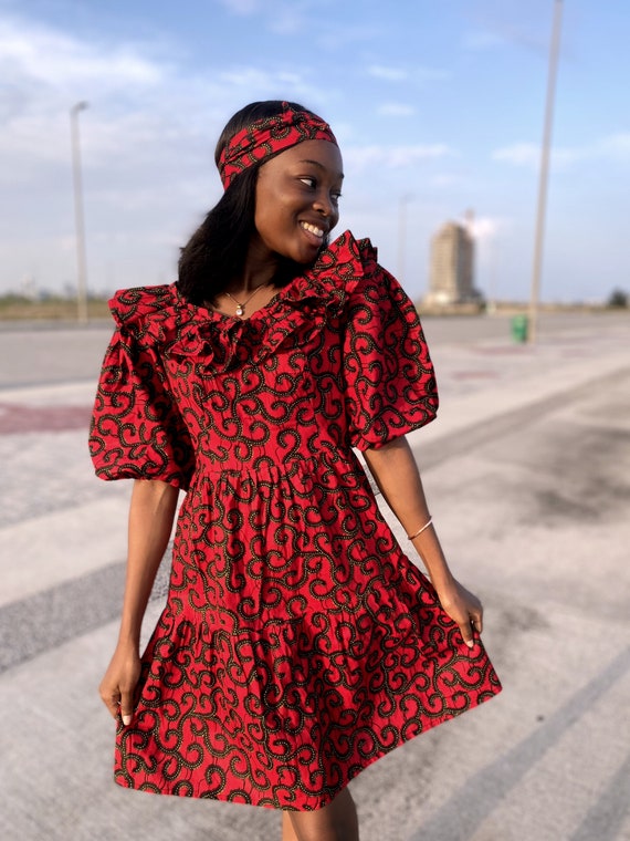 African Print Ankara Mini Dress Ankara Mini Gown African Print
