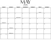 May 2026 Calendar Fillable | Minimalist Monthly Planner Landscape | Editable