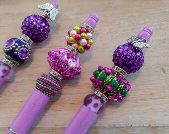 Bejeweled Boho Ballpoint Pen – Handmade Beaded Pen with Ink Refill