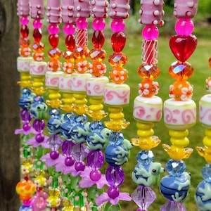 Rainbow Glass Bead Suncatcher Strand: Handmade Window Wall Art